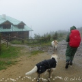 Chata na Šeráku, první kontrolní bod. 5 stupňů, mlha, déšť...
